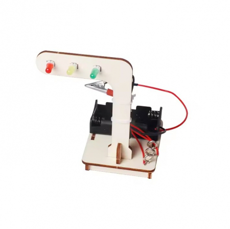 Kit-uri DIY - Kit educativ DIY semafor pentru copii, LED-uri RGY, alimentare cu baterii OKYN2113