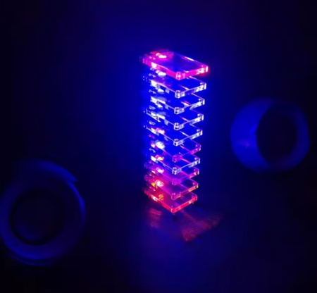 Kit DIY lampa LED tip coloana cristal, control prin sunet, efect spectru luminos [2]