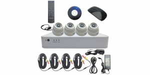 Kit-uri - Kit DVR 8 canale 1080H + 4 camere dome 2.0MP, include sursa de alimentare, cabluri, spliter, mouse wireless