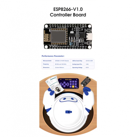 Kit educational ACEBOTT cu aplicatie, Robot painjen, STEM Robotics, ACEBOTT ESP8266, conexiune WIFI [4]