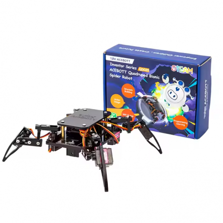 Arduino - Kit educational ACEBOTT cu aplicatie, Robot painjen, STEM Robotics, ACEBOTT ESP8266, conexiune WIFI