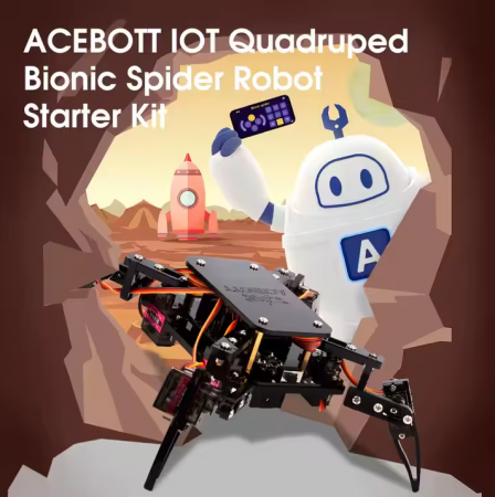 Kit educational ACEBOTT cu aplicatie, Robot painjen, STEM Robotics, ACEBOTT ESP8266, conexiune WIFI [2]