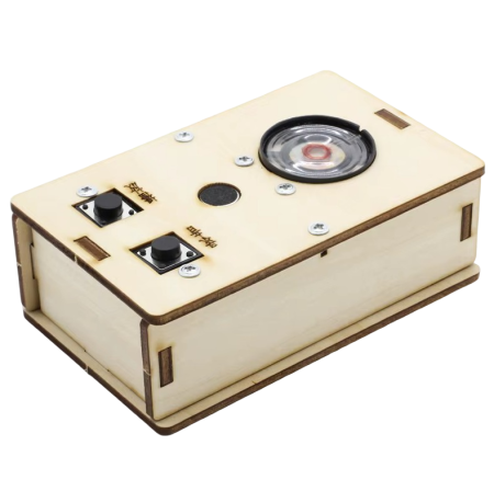 Kit DIY reportofon din lemn, inregistrare si redare sunet, alimentare 3x AA, model educativ [2]