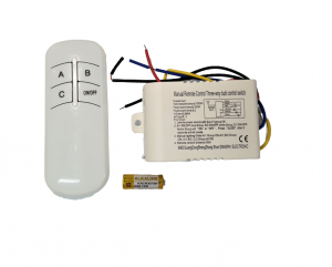 Telecomenzi lustra - Kit lustra cu telecomanda RF (ABC) si modul cu trei canale pentru iluminat (ON-OFF)