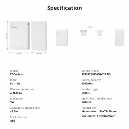 Kit inteligent motoare pentru draperie Sonoff ZigBee [2]