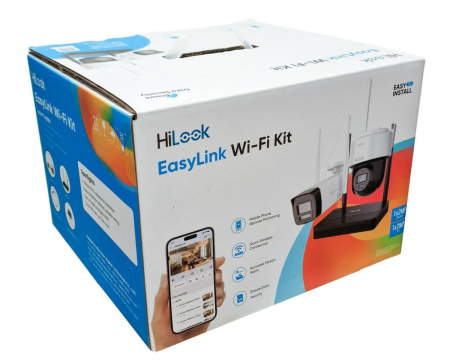 Kit supraveghere IP Wireless Hikvision HiLook EasyLink IKS-2042BPH-PH/W, 2 camere 2MP, NVR 4 canale, IR, audio, microSD [1]