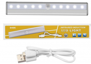 Spoturi Led - L0408 - Aplica LED cu senzor PIR, acumulator, banda dublu adeziva, 30*188*28mm