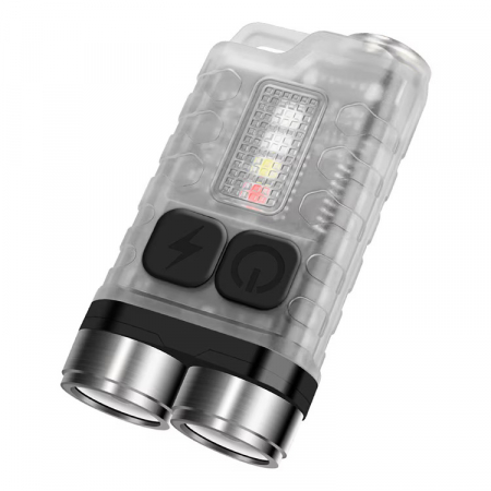 Lanterne - Lanterna dubla, reincarcabila de buzunar tip breloc, 900lm, UV, lumina rece V3-S