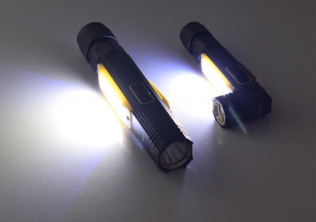 Lanterna de lucru COB  suport magnetic cu elastic frontal lumina ALB / ROSU patru moduri de lucru [7]