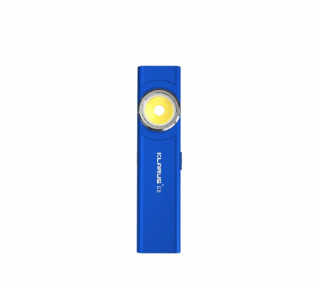 Lanterne - Lanterna EDC Klarus E5, 600 lm, baza magnetica, clips, incarcare USB-C, EDC, dublu LED pentru apropiere si distanta, albastru