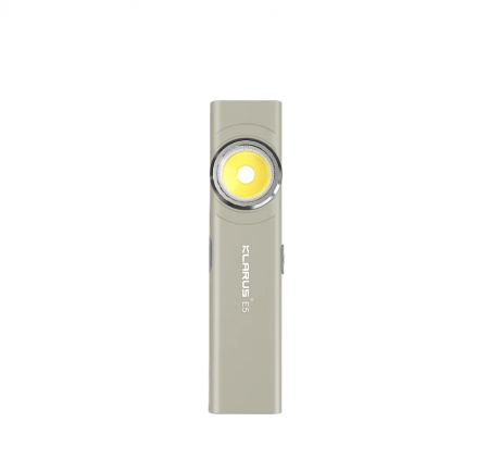 Lanterne - Lanterna EDC Klarus E5, 600 lm, baza magnetica, clips, incarcare USB-C, EDC, dublu LED pentru apropiere si distanta, gri