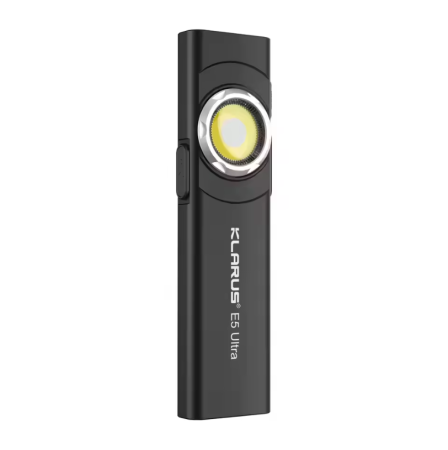 Iluminat - Lanterna EDC Klarus E5 Ultra, 800 lumeni, 3 surse de lumina, acumulator 1400mAh, USB-C, magnet, clema, negru, IPX4