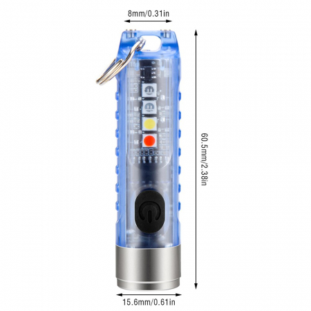 Lanterna reincarcabila tip breloc albastru, S11 TIKI, 400lm, UV, 11 moduri [3]