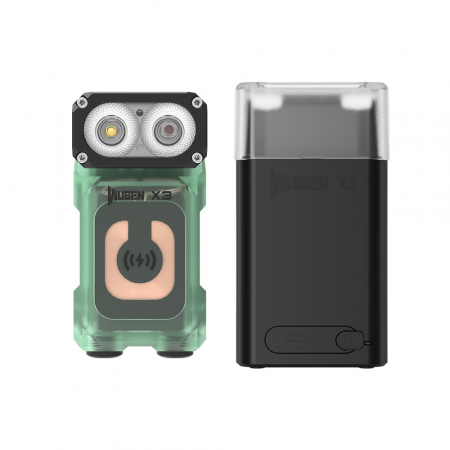 Lanterne - Lanterna reincarcabila EDC, 700 LM, cap reglabil 180 grade, culoare verde, Wuben X3-Pro