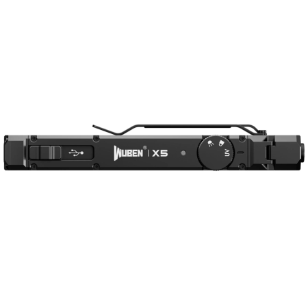 Lanterna multifunctionala EDC WUBEN X5, 1200 lm, UV 365 nm, laser verde Clasa 1 (X5-Black) [1]