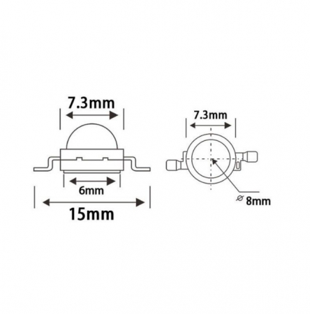 Led smd 3W alb rece 3-3.6V 220-240lm 6300-7000K SH-3WCY45 [2]