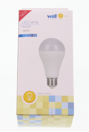 Bec cu led A65 E27 15W 230V lumina rece Well LEDLC-A6515E27-WL [2]