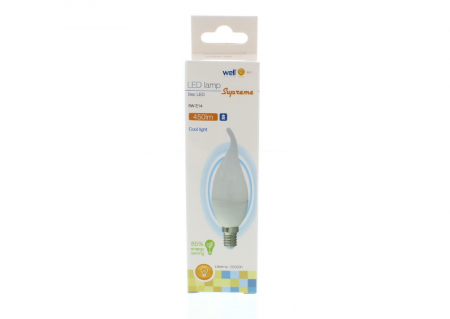 Bec cu led lumanare E14 6W230V lumina rece Well LEDLC-C376E14/FL-WL [2]