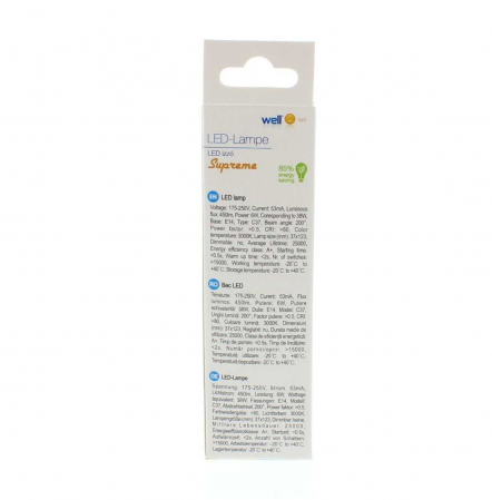 Bec cu led lumanare E14 6W 230V lumina calda Well LEDLW-C376E14/FL-WL [3]