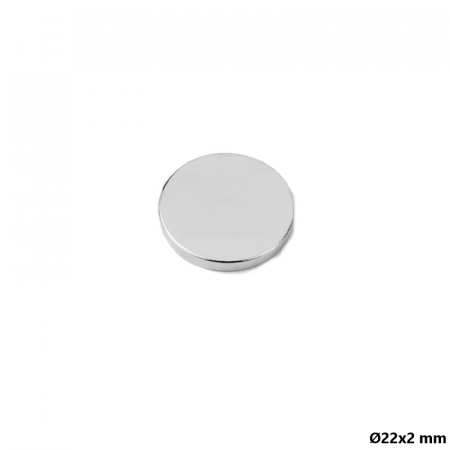 Magnet neodim 22x2 mm, disc, N35 [1]