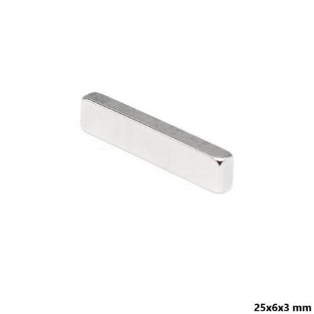 Magnet neodim 25x6x3 mm, dreptunghi, N35 [1]