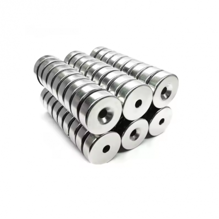 Magnet neodim 30x10 mm, gaura de 6.5 mm cu sanfren, disc, N35 [3]