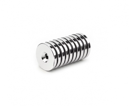 Magnet neodim 35x5 mm, gaura de 5 mm cu sanfren, disc, N35 [3]