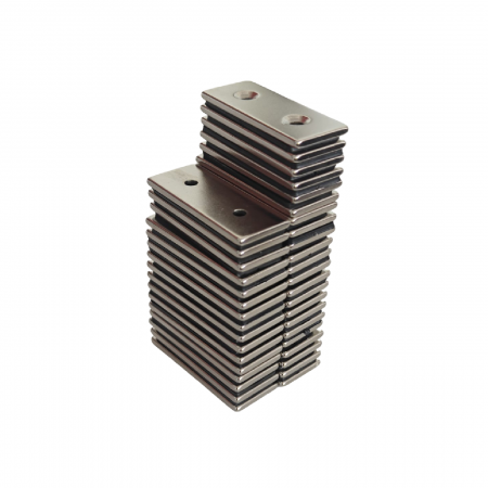 Magnet neodim 50x20x3 mm, 2 x gaura de 4 mm cu sanfren, dreptunghiular, argintiu, N35 [3]