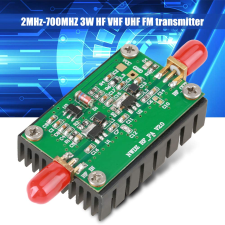 Amplificator RF 2–700MHz 3W, HF VHF UHF FM Transmitter Radio, amplificare 35dB, alimentare 12–15V [3]
