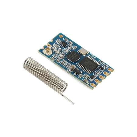 Robotica - Transmitator wireless HC-12, SI4438, UART, 433 MHz, 1 km, antena spirala, compatibil Arduino si Raspberry Pi