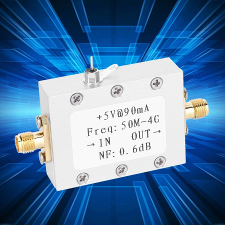 Amplificator RF LNA, ultra low noise, 50MHz-4 GHz, 18 dB gain, alimentare 5V, 50Ω [2]