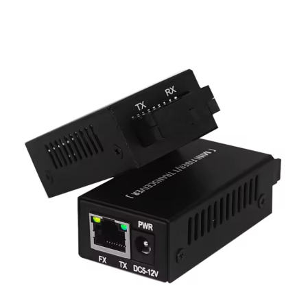 Accesorii - Mini media converter Gigabit Ethernet – fibra optica SC/UPC, Single Mode, 10/100/1000 Mbps, 3 km, DC 5–12V