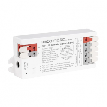Controllere - Controller Dimmer Led, Zigbee+2.4GHz, 12-24VDC, LED Monocrom/Dual MiBoxer E2-ZR