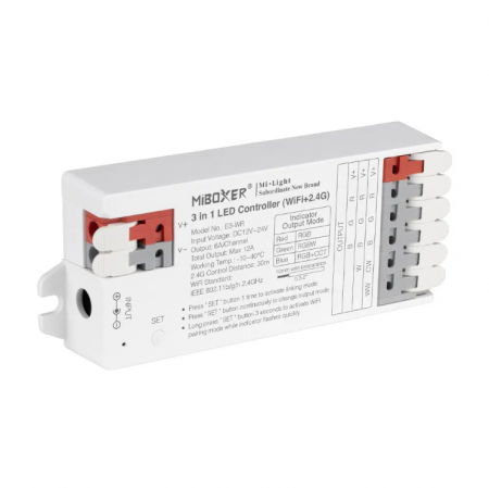 Controllere - Controller Dimmer Led RGB/RGBW/RGBCCT, Tuya, WiFi+2.4G, 12-24VDC, MiBoxer E3-WR