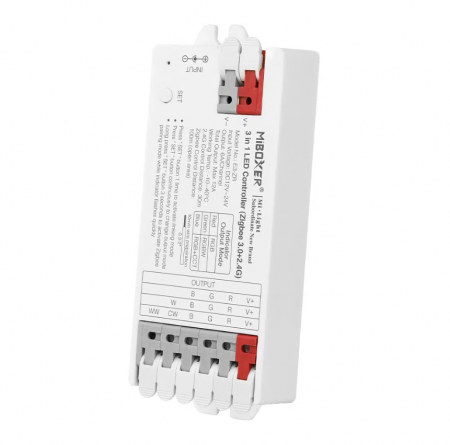 Controllere - Controller Dimmer Led LED, Zigbee 3.0 + 2.4G, 12-24V DC, RGB/RGBW/RGBCCT MiBoxer E3-ZR