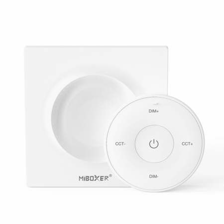Telecomenzi lustra - Mini telecomanda MiBoxer K2, 2.4Ghz, Monocolor/CCT, RF, alb