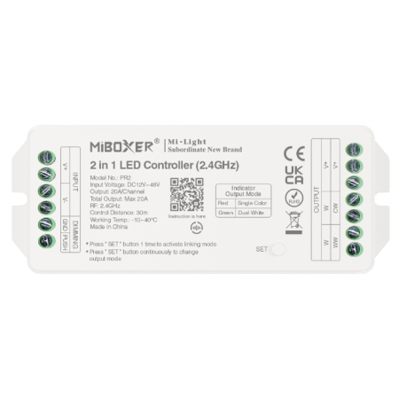 Controllere - Controller Dimmer Led Monocolor/Dual White, RF 2.4GHz, 12-48VDC MiBoxer PR2