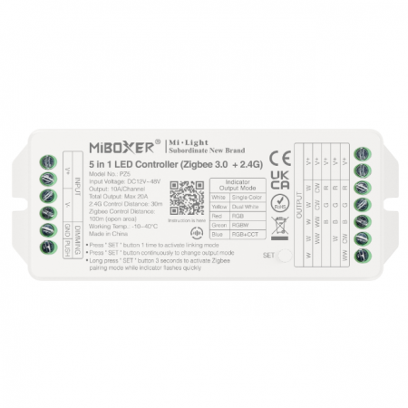 Controllere - Controller Dimmer Led, Zigbee 3.0 + 2.4Ghz RF, 12-48VDC MiBoxer PZ5