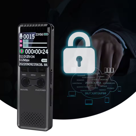 Reportofon digital 64GB cu ecran 1.44 inch, inregistrare MP3/WAV, USB-C, carcasa aluminiu [5]