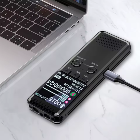 Reportofon digital 64GB cu ecran 1.44 inch, inregistrare MP3/WAV, USB-C, carcasa aluminiu [2]