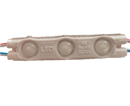 Iluminat - Modul LED 12V DC, 3 LED SMD2835, 1.2W, IP65, 6500K alb rece, cu lentila, pentru reclame si litere volumetrice