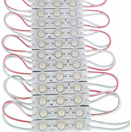 Modul LED 12V DC, 3 LED SMD2835, 1.2W, IP65, 6500K alb rece, cu lentila, pentru reclame si litere volumetrice [1]