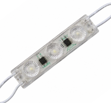 Iluminat - Modul LED 220V AC, 3 LED SMD3030, 1.55W, IP67, 165°, alb rece, 72x16x11mm, pentru reclame si exterior