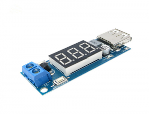 Surse miniatura pentru prototipuri - Modul convertor DC-DC incarcator 5V cu voltmetru OKY3502-6