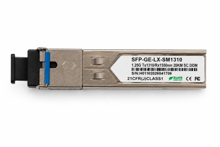 Modul SFP Gigabit WDM BiDi 20KM Singlemode SC, TX 1310nm / RX 1550nm, DDM SFP-GE-LX-SM1310