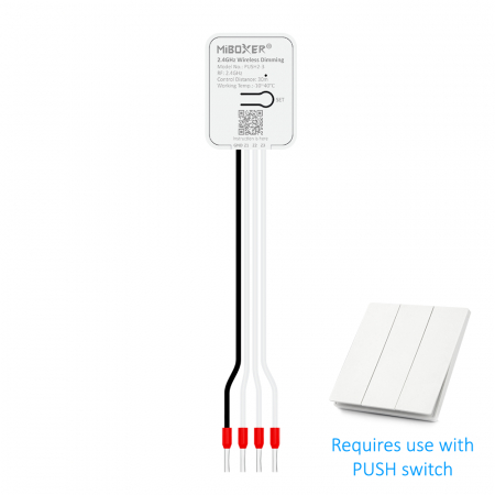 Controllere - Buton wireless 3 zone MiBoxer PUSH2-3, 2.4GHz, dimmer, control lumina, compatibil Mi-Light