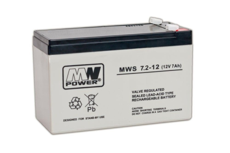 Acumulatori - Acumulator MW Power MWS7.2-12, baterie AGM 12V 7.2Ah, terminal F1, utilizare UPS/alarma