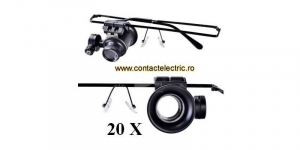 Unelte de lipit - Ochelari cu lupa 20X cu iluminare LED