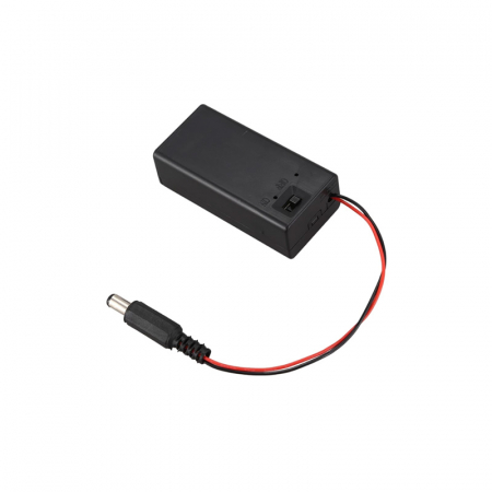 Carcase - Suport 2 acumulatori AA cu intrerupator si cablu cu conector DC OKY0249-1