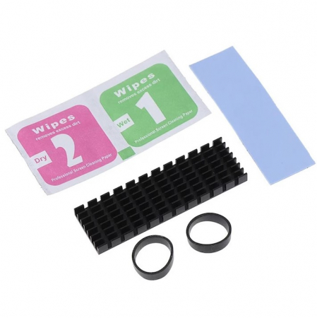 Radiator SSD M.2 2280 aluminiu, heatsink cu pad termic si benzi elastice, cooler eficient [4]